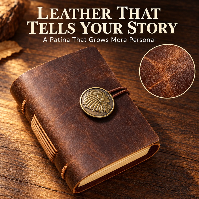 Mini Handmade Leather Traveler - Vintage Leather Journal Notebook review and price
