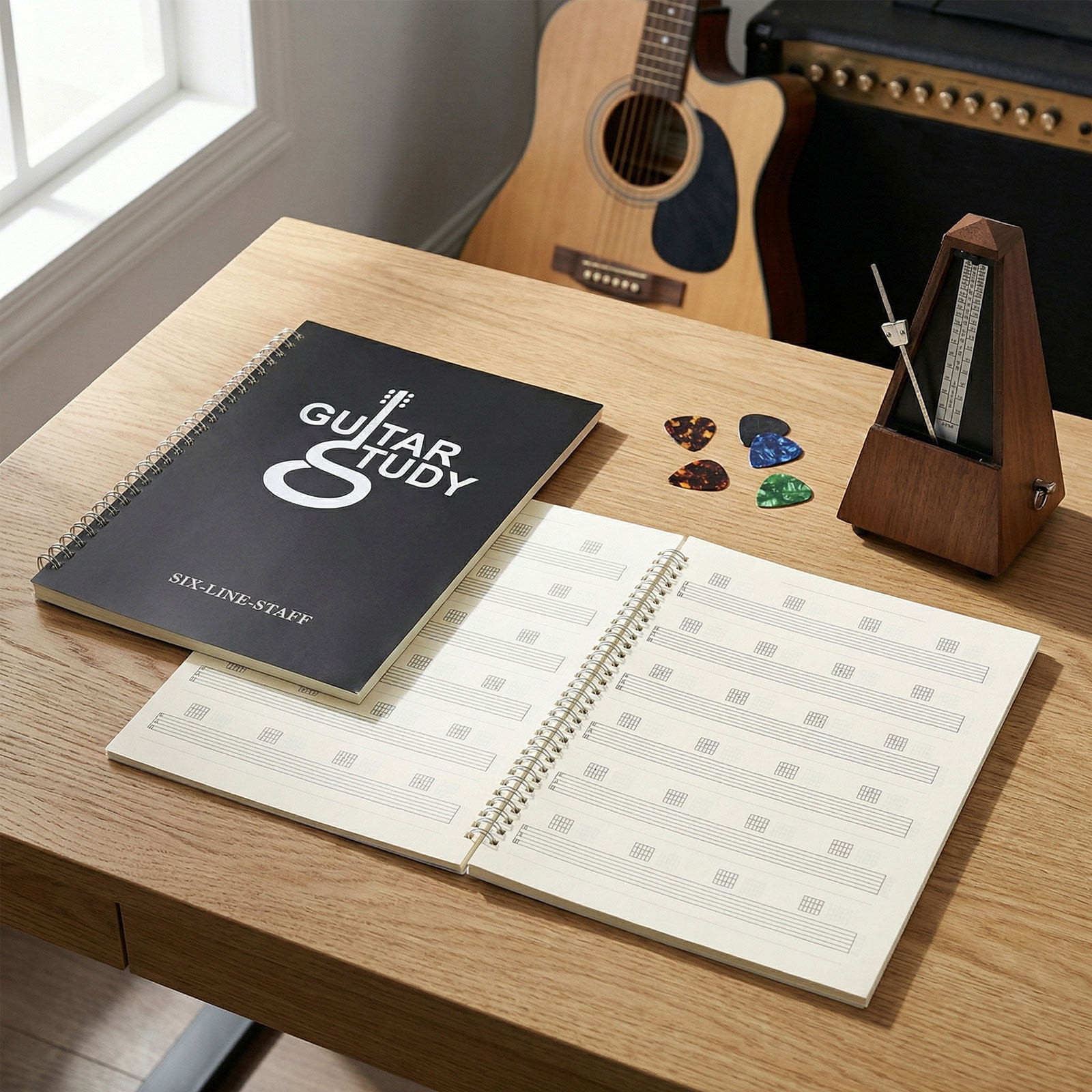 2Pcs Guitar Music Manuscript N - Blank Sheet Music Notebook review and price