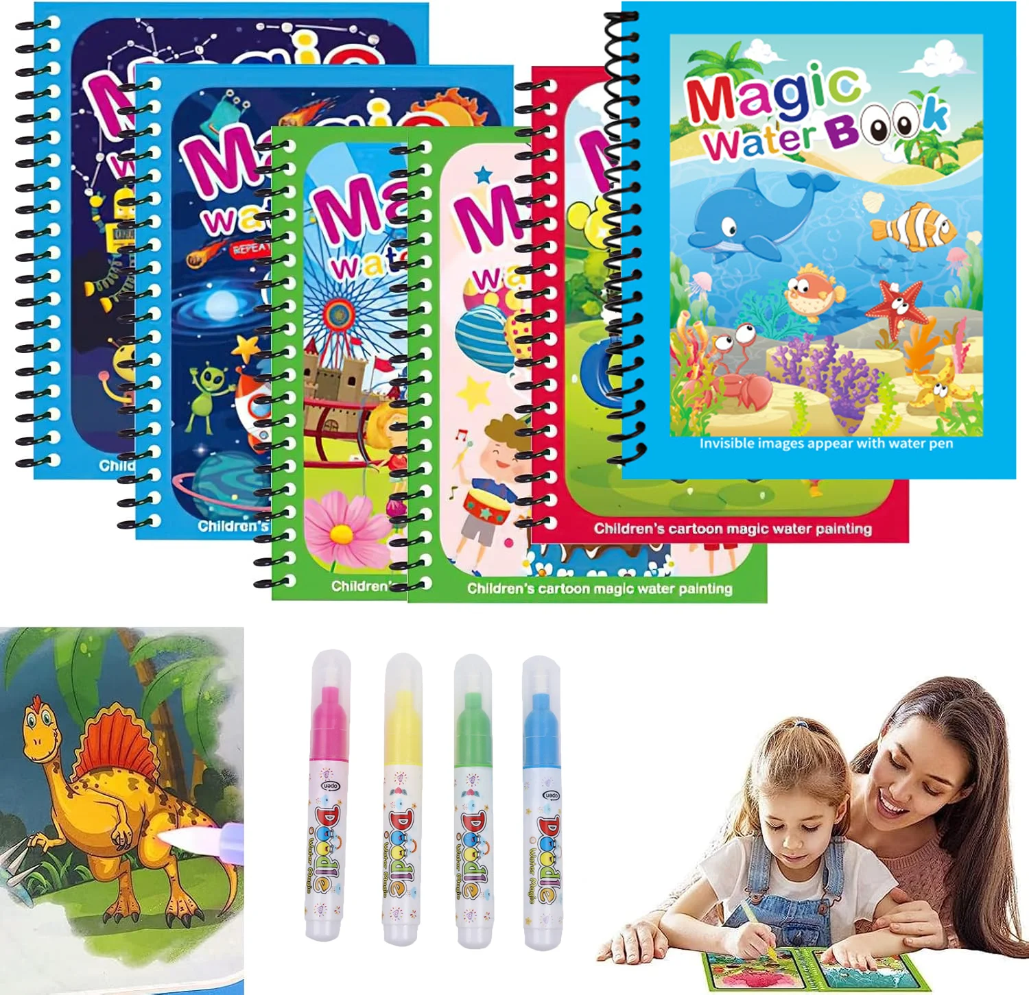 Reusable Coloring Water with W - Reusable Water Magic Coloring Book review and price