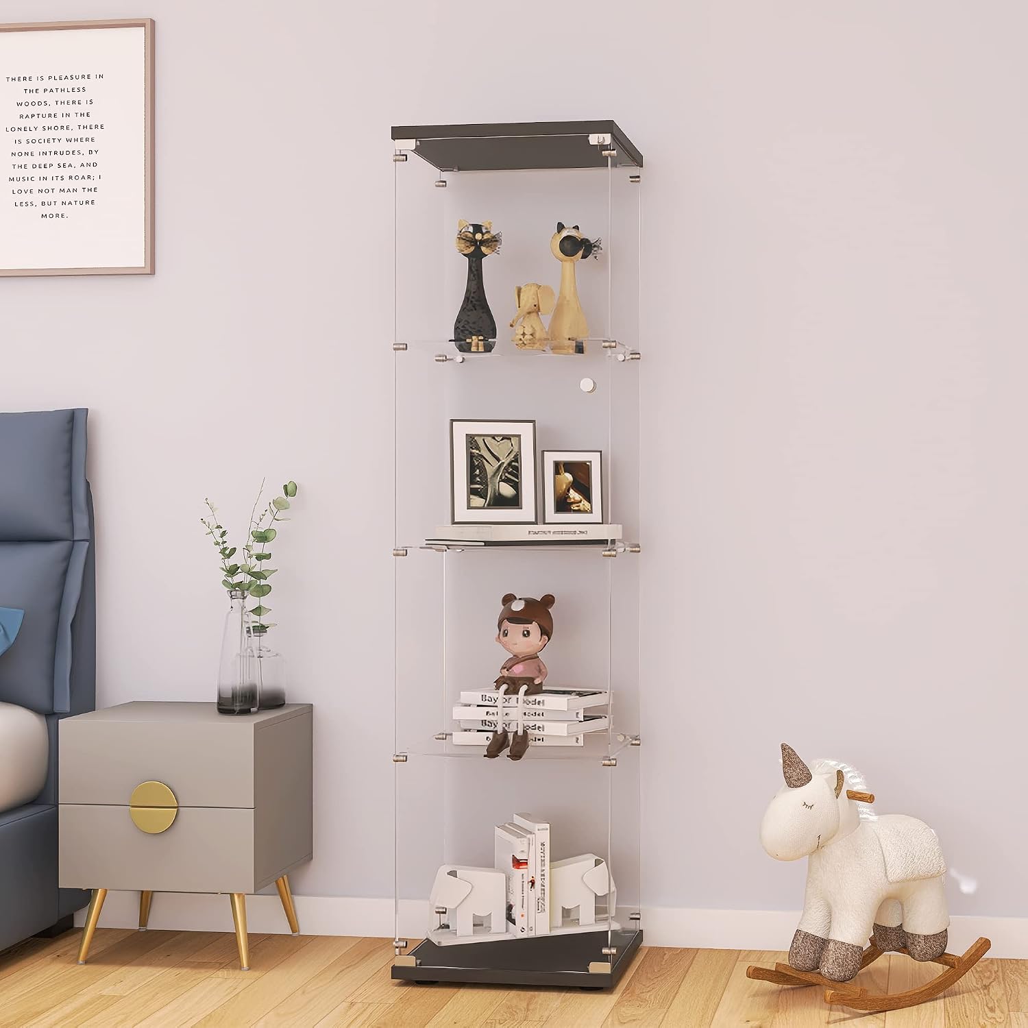 Glass Display Cabinet With Loc - Books review and price