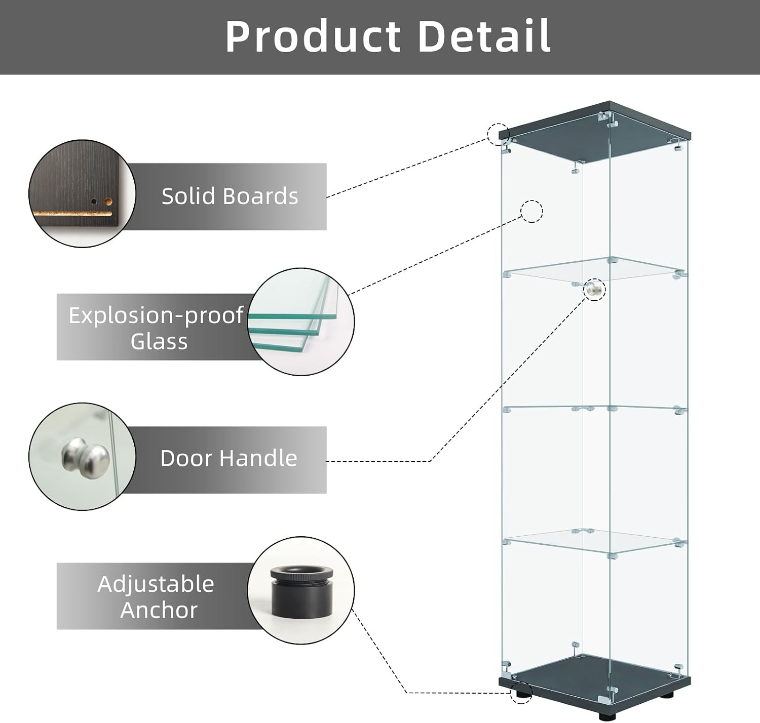 Glass Display Cabinet With Loc - Books review and price